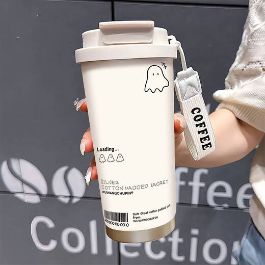 
Yonghuan cute ghost thermos cup high-looking student stainless steel portable new double-drinking coffee men and women straw water cup BXAB13796 ghost blue + with lanyard stainless steel