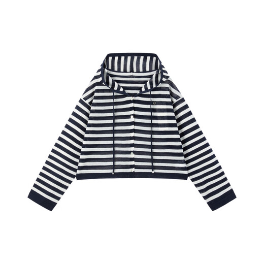 Peacebird [même modèle dans le centre commercial] Vêtements féminins 2025 Summer New Rinkle-Anti-Line Cardigan A3EDF2629 Blue XL 170