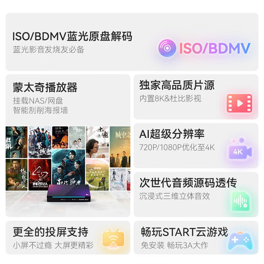 Tencent Aurora Box 5X Full 8K TV Box Smart Network Set-Top Box Dolby Vision HD Blu-ray Cloud Disk Hard Drive Player Lossless Music Player