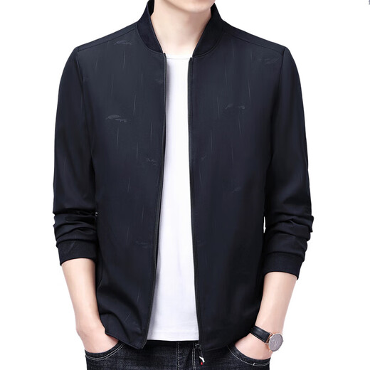 ZGA HaiLan Home same spring and autumn middle-aged men's jacket daddy's thin casual navy_ww_9905_[Send cotton socks] M 170-