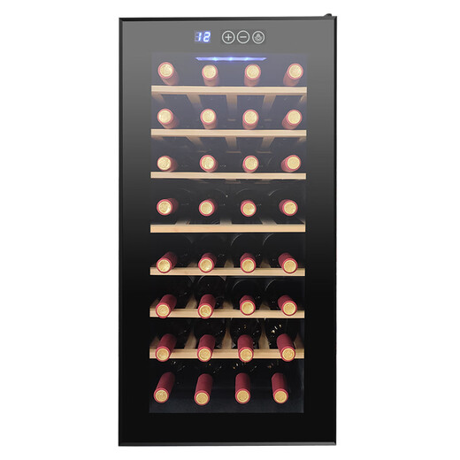 Double shop red wine cabinet air-cooled constant temperature and humidity household embedded small ice bar tea cigar cabinet refrigerated fresh cabinet black beech wood rack + 20 pieces