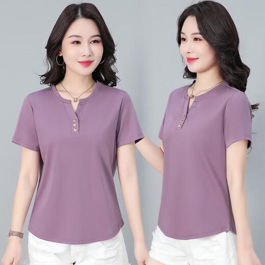 Uniqkuku shopping mall same casual T-shirt for women 2025 summer women short-sleeved T-shirt breathable slim casual T-shirt for women YS6169 military green M