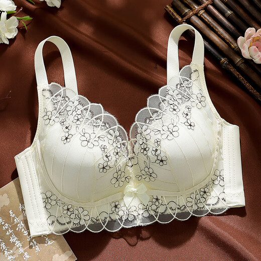 Modale bestickte kleine Brüste sehen groß aus und sammelte Unterwäsche für Frauen, Top-Kollektion Brusthebung und Anti-SAGGING-Einstellungstyp Stahlringless BH, Einzelstück 70a 32/B