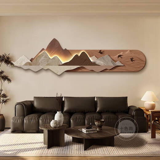 
Pupan Middle-aged living room decorative paintings Retro sofa background wall hanging paintings with backrest wall lamp paintings A-back with backrest 12033c texture cloth pattern surface is not reflective without frame