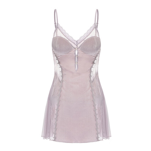 Gui Ruo (Gui ruo) Gui Rui Robe sexy Pyjamas Pure et lubrique Lace Deep V Plus poitrine Pad Nightgown Robe 3879 Black (robe extérieure + ceinture, taille unique