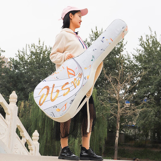
Jinchuanjinchuan folk guitar piano bag electric guitar bag 41 inch guitar backpack women cute guitar bag personality graffiti back pocket 36 inch dancing notes