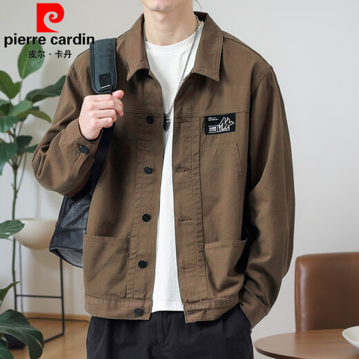 Pierre Cardin Jacket Spring y Autumn 2025 Camisa nueva Lapa de la chaqueta de trabajo para hombres Autumn Men's Tell Autumn Chaqueta Top Versión K12806 Gray 3xl Recomendado 155-168Jin [Jin equivale a 0.5 kg]