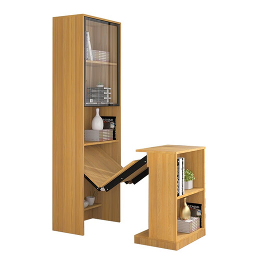 UFSAGCG Corner Desk Bookshelf Integrated Simple Modern Student Desk Home Desk Writing Desk Bookcase de reserva Single Gabinete + Tabla de plegamiento superior Longitud blanca en relieve 1396*35