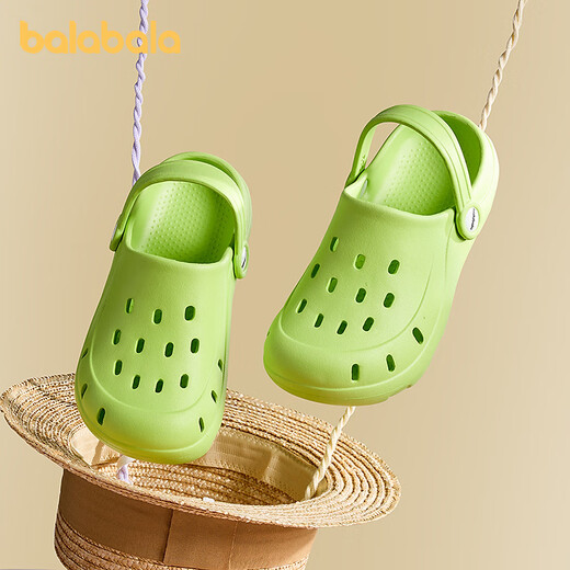 Balabala Kinderschuhe Kinder Hole Schuhe Mädchen Sandalen Jungen Pantoffeln 2025 Frühling Neue Schuhe Haus tragen grüne Ton 00344 17