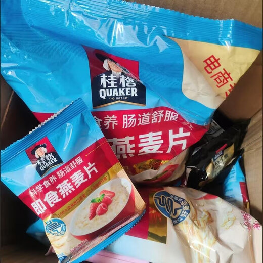 桂格（QUAKER）即食燕麦片肠道舒服澳洲进口燕麦原味纯麦片免煮即食早餐速食品 1478g1袋+1000g1袋