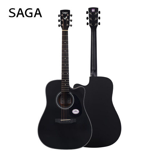 SAGA Guitar Spruce Wood SF600CBK Black Entry-Level Folk 41-inch Guitar Recommended for Beginners with Gift Pack Teaching