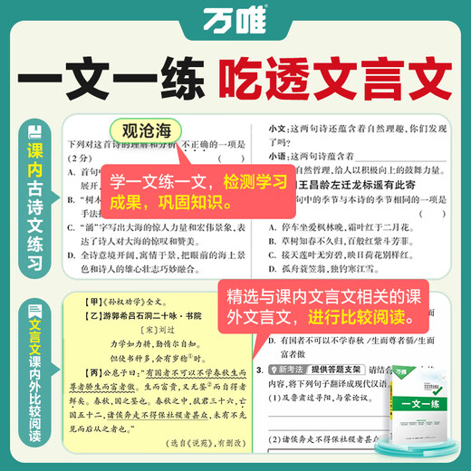 2026万唯中考初中文言文完全解读语文专项训练初一初二初三八九七年级初中必背古诗词和文言文全解一本通阅读练习训练万维旗舰店 文言文完全解读-全面讲解+检测练习