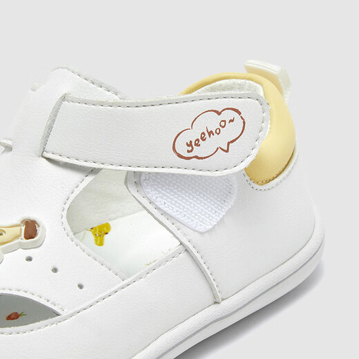 Ying's (YEEHOO) Ying's shopping mall same style children's shoes summer breathable anti-stuffing sandals infant non-slip toddler shoes Ying's white size 24 recommended foot length 14-15cm