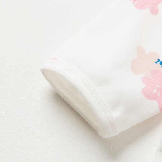 童泰（TONGTAI）婴儿连体衣春秋季纯棉衣服初生宝宝蝴蝶哈衣爬服和尚服粉色52cm