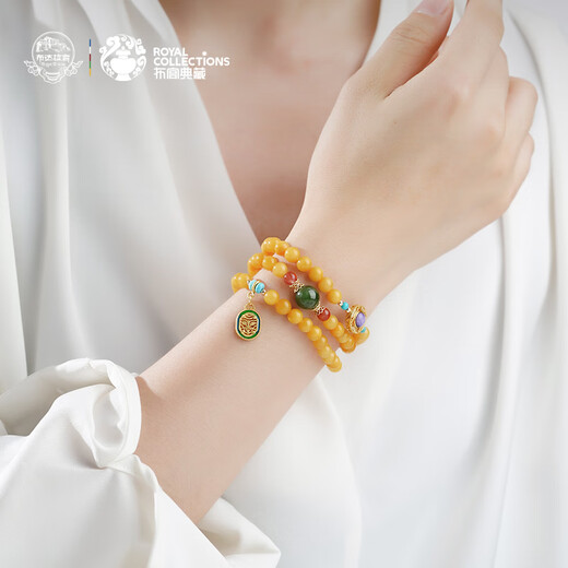 Potala Palace beeswax jasper multi-circle bracelet copper inlaid amethyst accessories transfer bead bracelet for men and women as a birthday gift for girlfriend