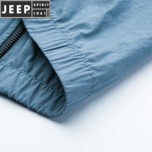 Jeep Spirit Sonnenschutzkleidung für Männer Frühling und Sommer atmungsaktiv und dünne Haut im Freien Sonnenschutzkleidung mit Kapuze -Jacke Trend HN9928 Mist Blue M 170 (Gewicht 120 Jin [Jin gleich 0,5 kg] oder weniger)