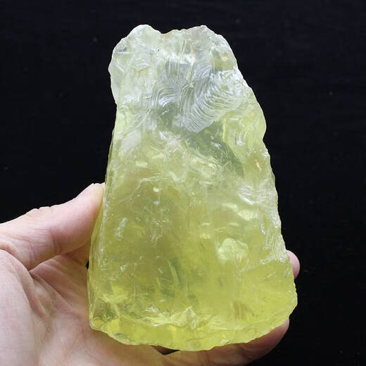 咏幻一物一图天然黄水晶原石大块矿石毛料镇纸黄色石头宝石摆件 R13077黄水晶原石