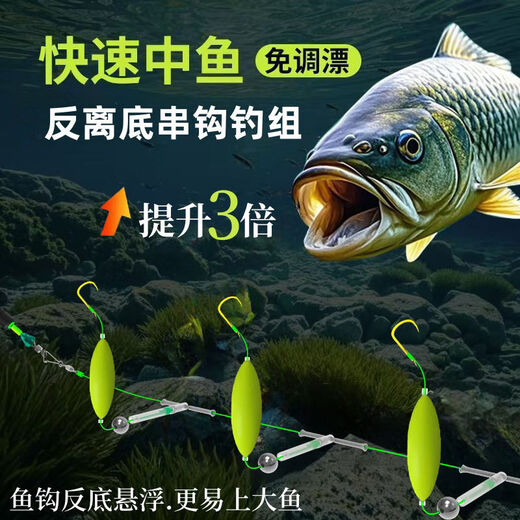 Newly upgraded anti-bottom string hook finished European carp double hook anti-water fishing group Jinxiu Jinhaixi Iseni 1 set three string hook anti-bottom string hook Iseni No. 6
