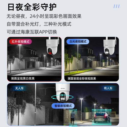 Hikvision 4G lebenslange verkehrsfreie Überwachungskamera Keine Verbindung zu WLAN erforderlich 360-Grad-Nachtsicht in Farbe Sprachfernsprechanlage für Mobiltelefone Ländliches Zuhause im Innen- und Außenbereich, wasserdicht 5 Millionen ultraklare 128 GB + kostenloses wasserdichtes Netzkabel 5 Millionen Pixel/lebenslanges kostenloses Streaming