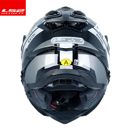 LS2 Fibra de carbono de carbono Tensión Tensión Tensión Casco Casco Motocicleta masculina Casco completo Casco Four Seasons Transpirable Doble Lente MX701 Modelo de fibra de vidrio - Escalera gris para cubierta de cabeza de seda de hielo Summer XXXXL (64 cm Recomendado)