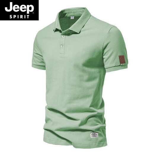 Jeep Spirit American Retro Perlenboden Baumwollmänner Polo. Shirt Solid Color Casual Business Pendeln kurzärmelig T-Shirt Sommer halbärmeligte Reversklumpen (aq new 691) 2xl 2xl (150-165jin [Jin ist gleich 0,5 kg])