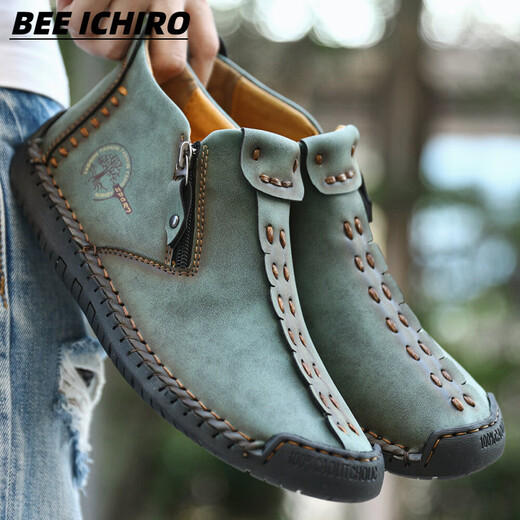 Bee ichiro zapatos de cuero casual para hombres de otoño de cuero otoño