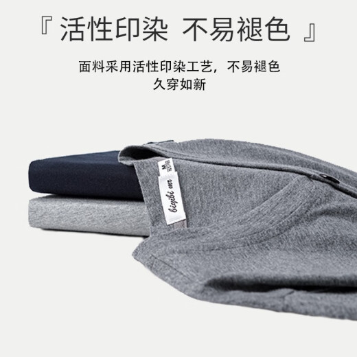 Dad wear cotton long-sleeved shirt men's shirt thin cardigan T-shirt middle-aged and elderly men's clothing grandpa spring and autumn summer pure cotton lapel m1342 Navy blue M 80-110Jin [Jin equals 0.5 kg]