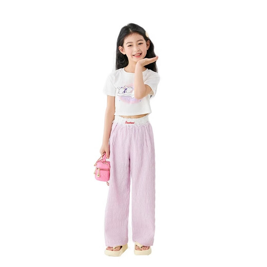 MoonKids Girls Dopamine Costume à manches courtes 2025 Nouveau Summer Children's Style Clothes d'été Big Childre