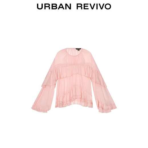 UR2025 summer new women's ruffle super loose long-sleeved shirt shirt UWG250158