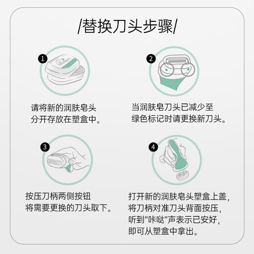 Schick Large Soap Head Replacement Knife for Medium and Dry Muscle Hair Removal Knife, 2 Pack, No Handle, Contains Shea Butter