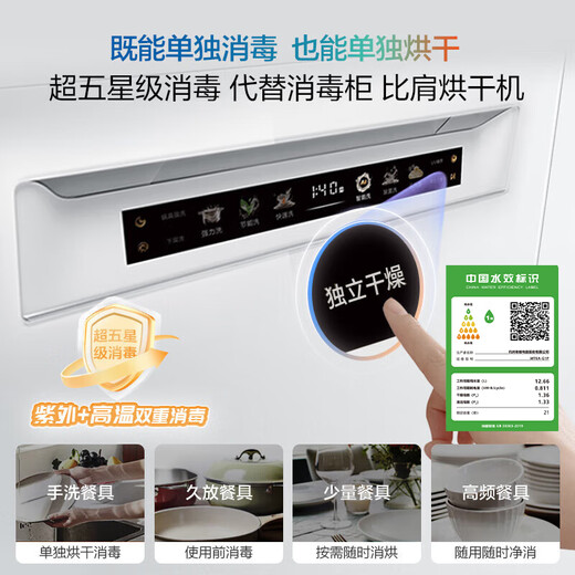 Boss (Robam) 21-day smart washing smart cabin salt series G1PMax white 21 sets + 3 built-in dishwashers automatic opening and closing doors independent drying W76A-G1P national subsidy