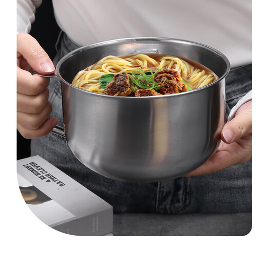 GUIG304 stainless steel instant noodles thickened student fast food lunch box with lid for home canteen instant noodles rice soup bowl set food SSS level 304 only chopsticks and spoons