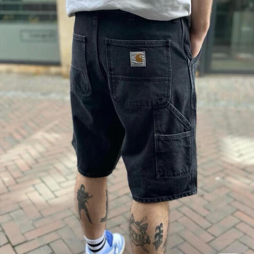 Carhartt flat Cahart wash black work denim shorts Black 6623 28