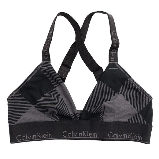 Calvin Klein American Women's Modal Cotton Triangle Cup Cup Crudeless BH Unterwäsche QF8240 Schwarz + Dunkelgrauer Stil 1-021 XS (Spot)