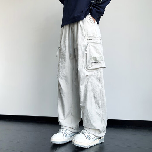 QLTQZQ Junior et Senior High School Students Long Pantalon Boys Spring and Automne Teenagers Lignes larges Sports droits et charge de loisirs K9855 Black M 80-100Jin [Jin est égal à 0,5 kg]