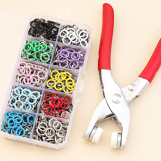 Suican five-prong buckle suit, jacket buttons, metal four-button climbing clothes, invisible mother-in-law buttons, sleeping bag concealed button cufflinks, 100 pairs of colors + 1 iron pliers + storage box