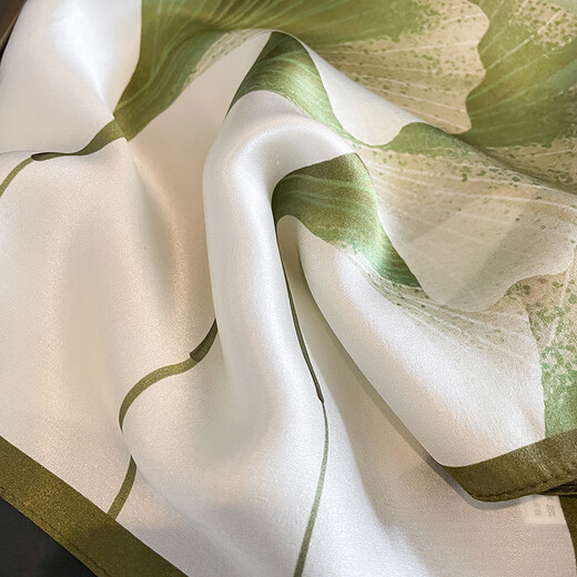 
CARNEGIE/KEITH Silk Scarf for Women 2025 New Mulberry Silk Scarf Shawl Scarf High-end Square Scarf Long Strip Scarf For Wife and Girlfriend Elegant Ginkgo Leaf [100% Mulberry Silk]