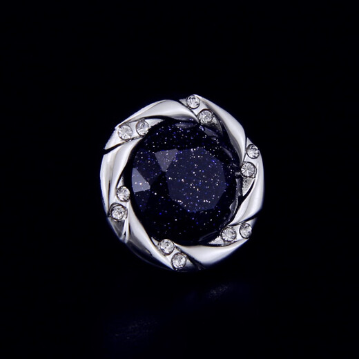 Shijun (Shijun) Herrenanzug Brosche tiefblau polygonale künstliche Sternenhimmelhimmelkragen