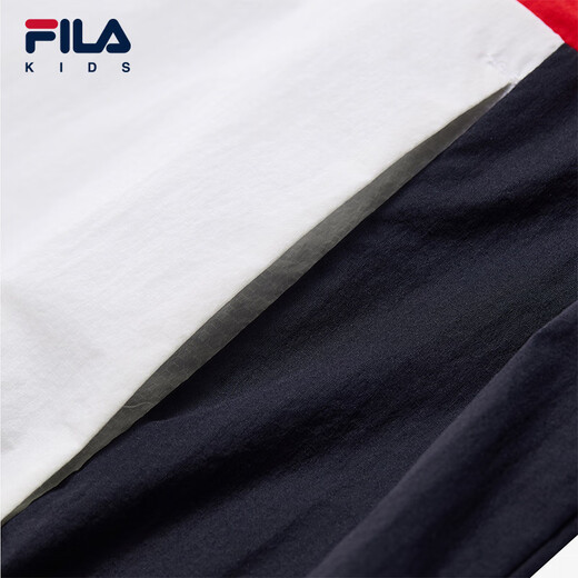 FILA children's sun protection clothing 2025 autumn new loose hooded woven top for boys and girls, cloud mushroom white-WT 140