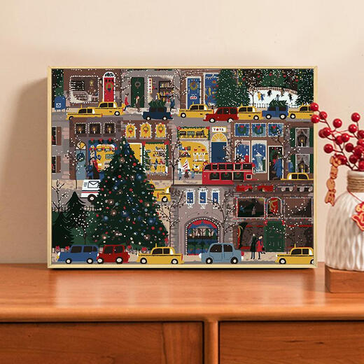 Tiger Tiger Galison Hiver Lumière Christmas Oil numérique Peinture d'huile de bricolage Couleur Couleur à la main Cadeau à la main Peinture décorative de haute valeur suspendue peinture QX15841 60 * 70 cm Cadre intérieur d'épaisseur + cadre exquis exquis