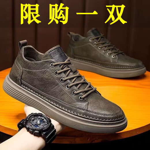 Pull back men's shoes 2025 spring, autumn and winter waterproof and anti-slip chef work shoes plus velvet warm cotton shoes business casual leather shoes for men DC3019 brown single layer 41