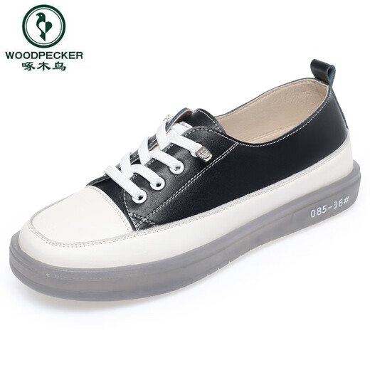 
Woodpecker genuine leather soft sole white shoes for women in spring and summer 2025 new casual women's shoes flat sole breathable one-foot sling single shoes beige 9226 38