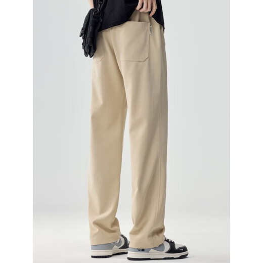 Vancl Eslite Casual Hosen für Herren Frühlings- und Sommer trendy Ice Seide gerade lose lockere Hose mit weitem Bein tragen lange Hosen 6623 Weiß M [90-110jin [Jin entspricht 0,5 kg]]