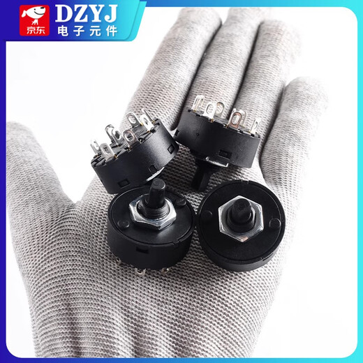 RV005 circular rotary switch 3/4/5/6 multi-position knob teapot juice machine power switch RV005 rotary switch half shaft 14mm 4 feet 1 knife 3 gears No Specifications