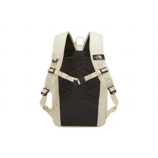 北面（The North Face）运动休闲徽标Logo拉链开合可调节肩带尼龙书包背包双肩包常规男女 米色