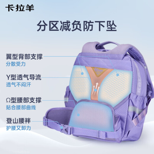 Kara Sheep [New Yunduo Promax] mochila para estudiantes de primaria 1-4-6 ° grado Mochila para hombres y mujeres evitan la caída de mochilas