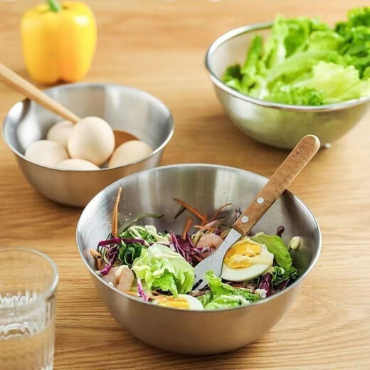 Hanboko 304 stainless steel drain basket two-piece set of leaky basin for washing vegetables, fine hole drain basket for leaking water, rice washing artifact, leaking mesh toothpaste, draining artifact, 28CM basin + 28CM drain basket (extra large size)