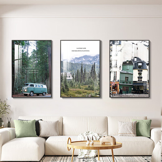 
Sofa background wall hanging painting 2025 latest simple and atmospheric living room decoration painting modern Nordic style ins style 13603/8561/13605 40*60 classic black frame crystal picture