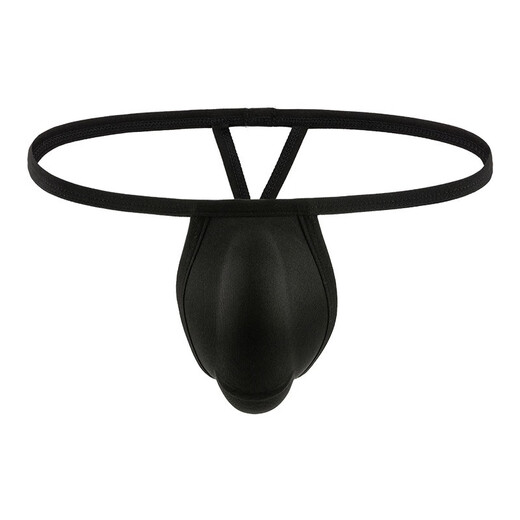 Ziwugan men's sexy single thong underwear for boys with convex cup underwear, low-waist sponge pads, large anti-embarrassment invisible pants, white XL one size fits all