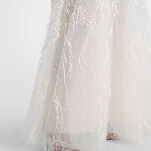 
Elie Saab Bride style Embroidered tulle long dress P01045465 White XXS CN 155/80